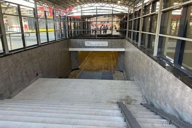 Строят пандус к тоннелю на Привокзальной площади на станции «Зеленоград-Крюково»